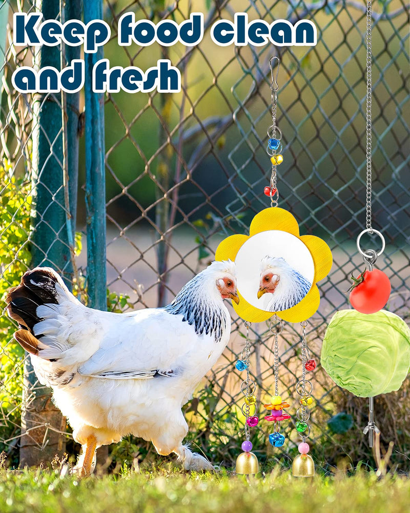 Woiworco 3 Packs Chicken Toys for Coop, Chicken Xylophone Toys, Chicken Mirror Toys for Hens, Vegetable Hanging Feeder for Chicken - PawsPlanet Australia