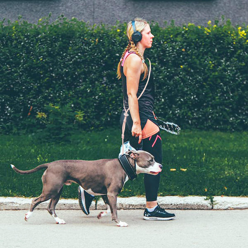 Hands Free Dog Leash Crossbody Dog Leash 8FT 9-in-1 Multifunctional Waist Leash for Dog Walking Adjustable Waterproof Dog Leash for Running Walking Jogging (Small, 8-20 lbs, Flesh Pink) Small - 6mm Diameter - 8-20lbs - PawsPlanet Australia