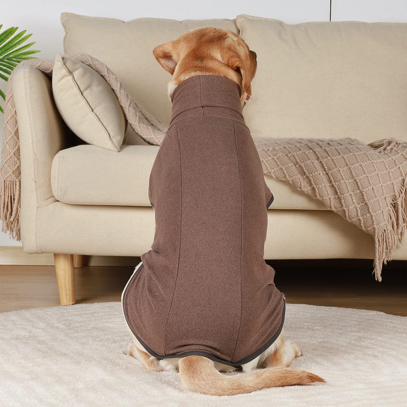 HEYWEAN Dog Sweatshirt Stretch Fleece Vest Warm Dog Sweater Pullover for Small and Medium Dogs Pet Winter Clothes for Indoor and Outdoor Wear (XX-Small, Brown) XX-Small - PawsPlanet Australia