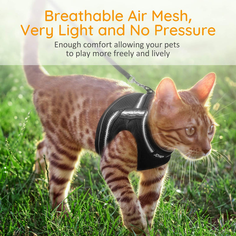 [Australia] - JOYO Cat Harness and Leash for Walking Escape Proof, Adjustable Cat Vest Harness Easy Control Petsafe Cat Leash and Harness Set with Reflective Strip for Small and Medium Cats (Small) 