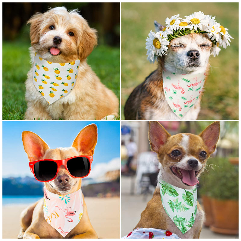 6 Pieces Summer Triangle Dog Bandana Hawaii Dog Bandana Flamingo Triangle Pet Bibs Reversible Dog Scarf Adjustable Washable Pet Kerchief (S) Small - PawsPlanet Australia