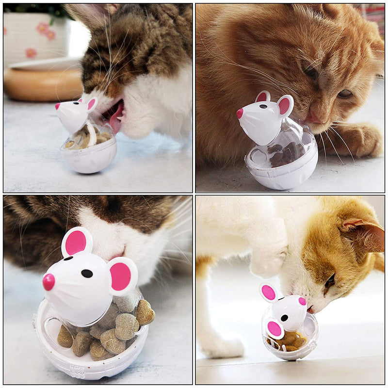 HUOXIG Cat Interactive Toy and Food Dispenser Treat Ball Cat Food Feeder Indoor Outdoor Cat Feeding Toys Transparent Mice Food Tumbler Pet interactive Toy Puzzle Play Toy Kids Toy -2PCS/Set - PawsPlanet Australia