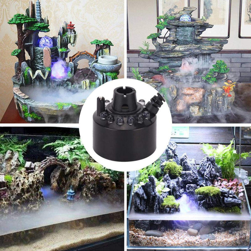 Mist Maker, 12 LED Aquarium Ultrasonic Mist Maker Ultrasonic Mist Maker Fogger Atomizer for Fountain Pond Indoor Outdoor Fish Tank(UK Plug) UK Plug - PawsPlanet Australia