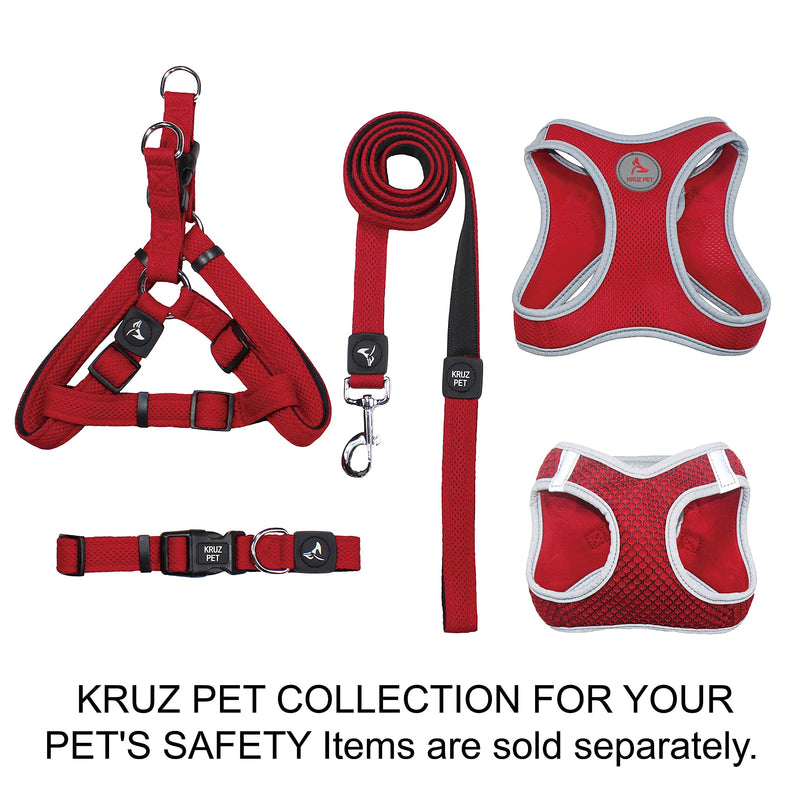 KRUZ PET KZA201-01M Step In Mesh Dog Harness – No Pull, Easy Fit Adjustable Pet Harness – Comfortable, Lightweight Padded Harness for Walking or Training Small, Medium, or Large Dogs, Black, Medium - PawsPlanet Australia