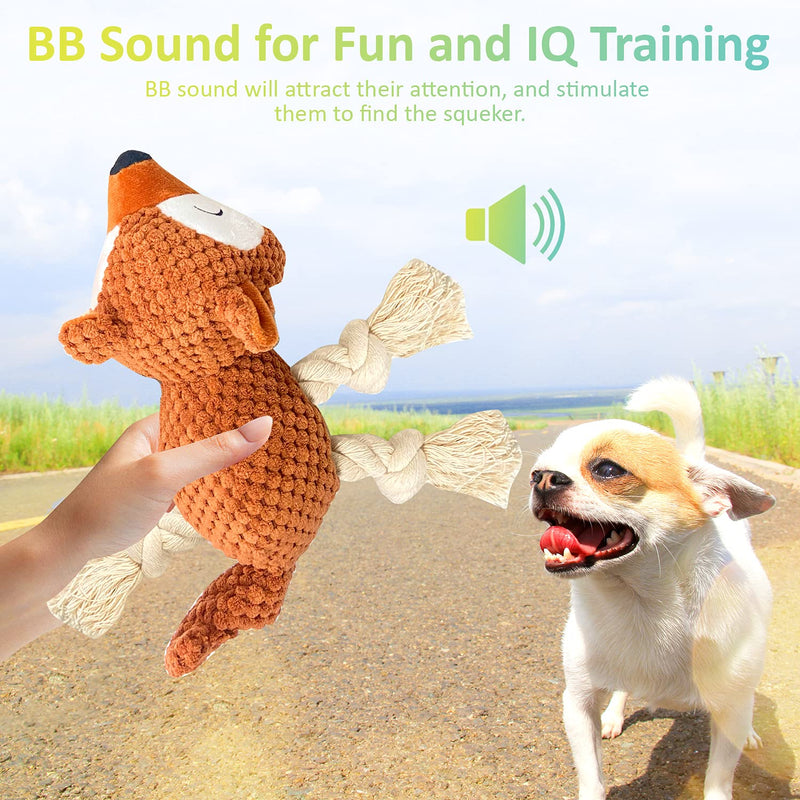 Sqinor Dog Toy Plush Squeaky Interactive Stable Toy for Large Small Dogs and Puppies - Cuddly Toy for Dogs (Squirrels) Squirrels - PawsPlanet Australia