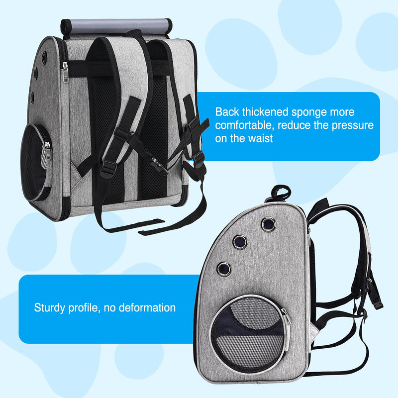 CATISM Cat Bag Backpack Pet Carrier Bag Foldable Mesh Breathable Carrying Backpack with Top Opening Safety Buckle,Cat Bowl,Leash Cat Carry Backpack with 3 Open for Cats Puppy for Outings Thick Foam - PawsPlanet Australia