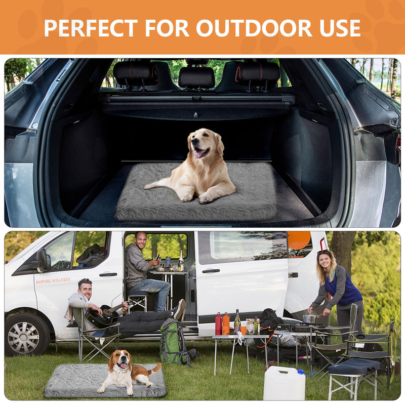 ARVINKEY Orthopedic Dog Bed Medium Washable, Memory Foam Dog Bed and Mattress Mat for Dog Crate, Soft Medium Dog Bed Dog Cushion with Removable Plush Covers, Gray, 75x50x7cm - PawsPlanet Australia