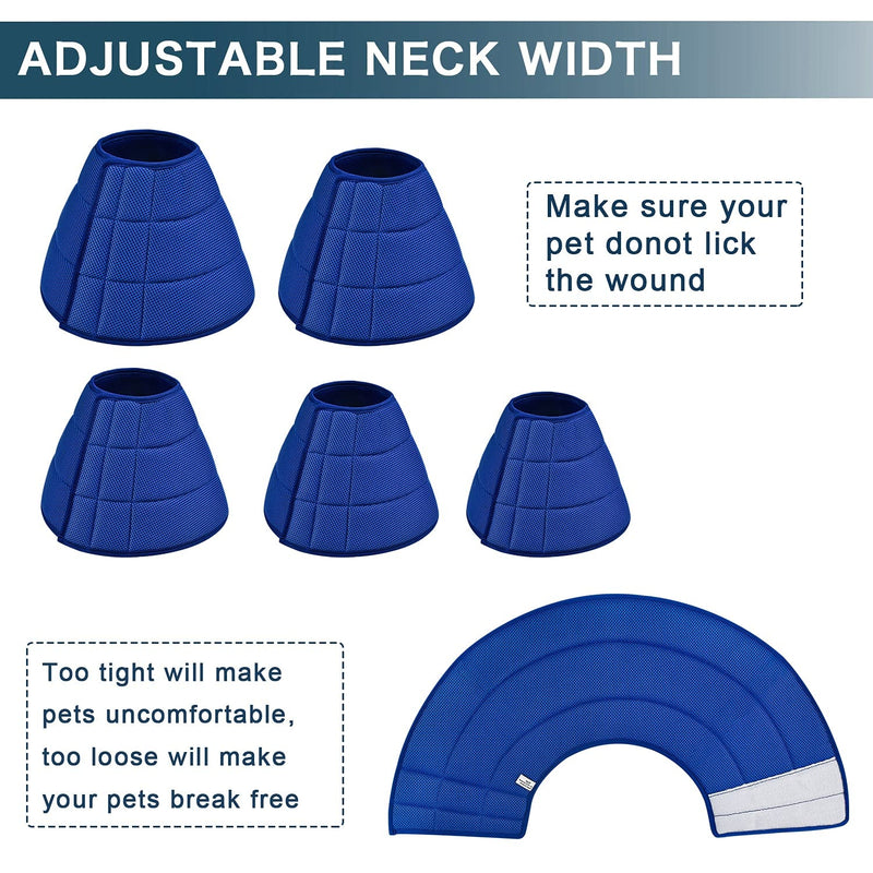 newsbirds Neck Collar for Dogs, Lightweight Comfortable Soft Recovery Elizabethan Collar for Pets, Adjustable Protective Collar for Dogs and Cats, Blue 3 Size 3 for Cats and Small Dogs Blue - PawsPlanet Australia