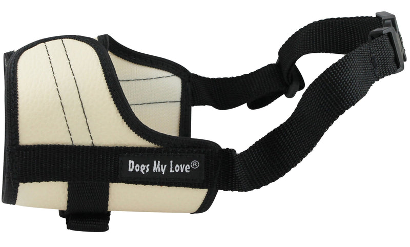 [Australia] - Adjustable Dog Muzzle 6 Sizes Beige M: 8"-10.5" Snout Circumf. 