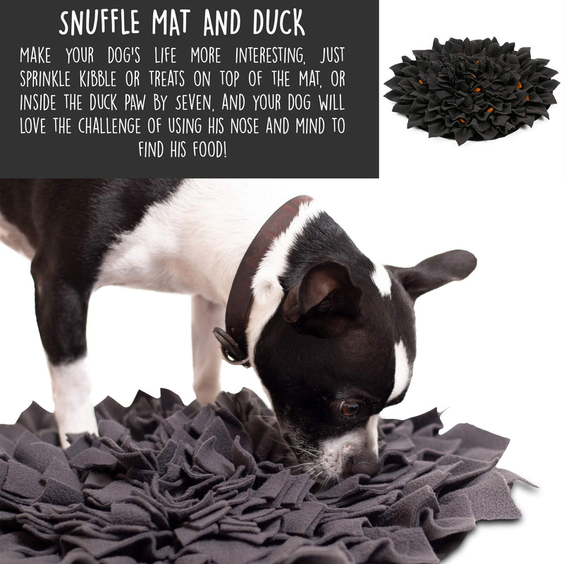 [Australia] - PAW by Seven Snuffle mat and Squeaky Toys for Dogs. Dog Puzzle: Dog Snuffle mat and Duck Dog Toy, Fleece Fabric, Durable, nosework mat, Dog Slow Feeder and Duck Dog Puzzle Feeder. Nosework Supplies 