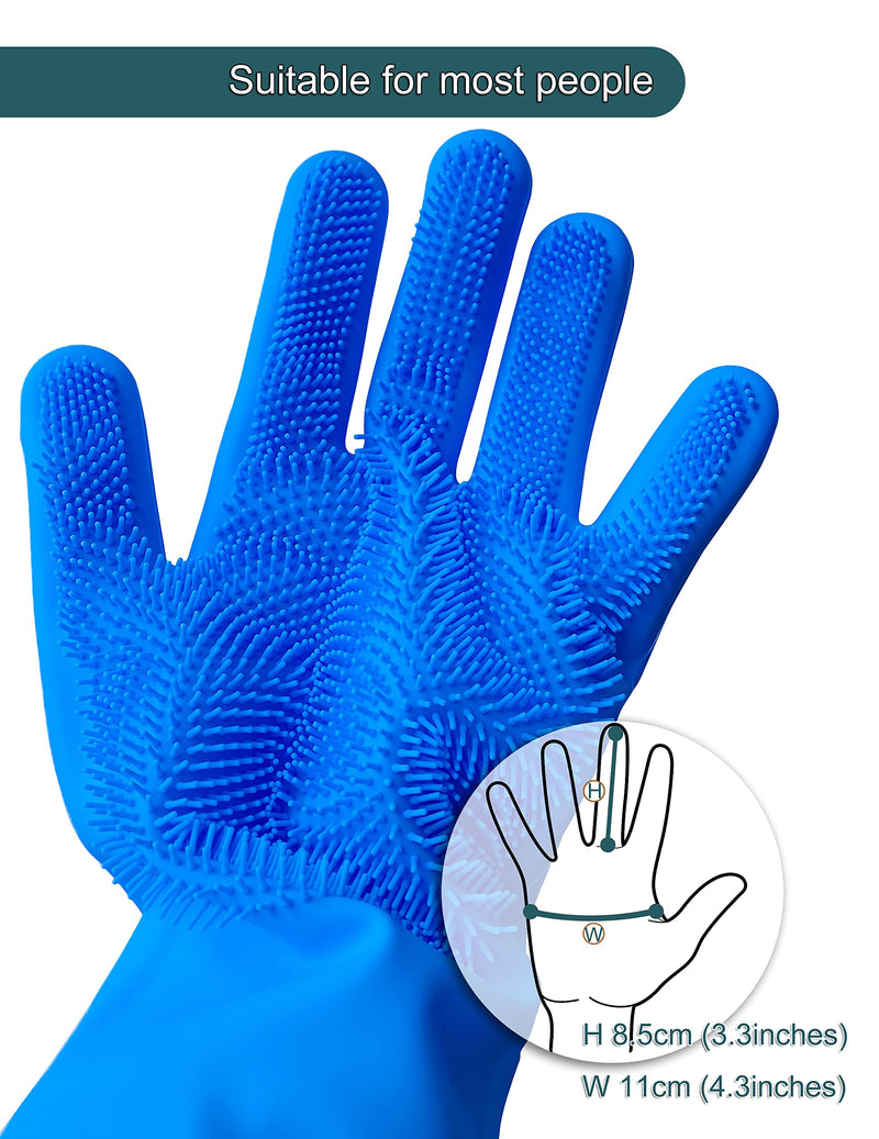 Pet Dog Bath Gloves, Grooming Brush and Hair Removal for Cat Horse (Blue) Blue - PawsPlanet Australia