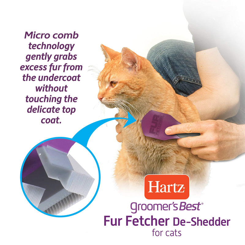 Hartz Groomer'S Best Fur Fetcher Deshedder Cat Brush, Deshedding Cat And Kitten Brush For All Sizes To Remove Loose Hair & Help Cat Shedding De-Shedder Brush Cats - PawsPlanet Australia