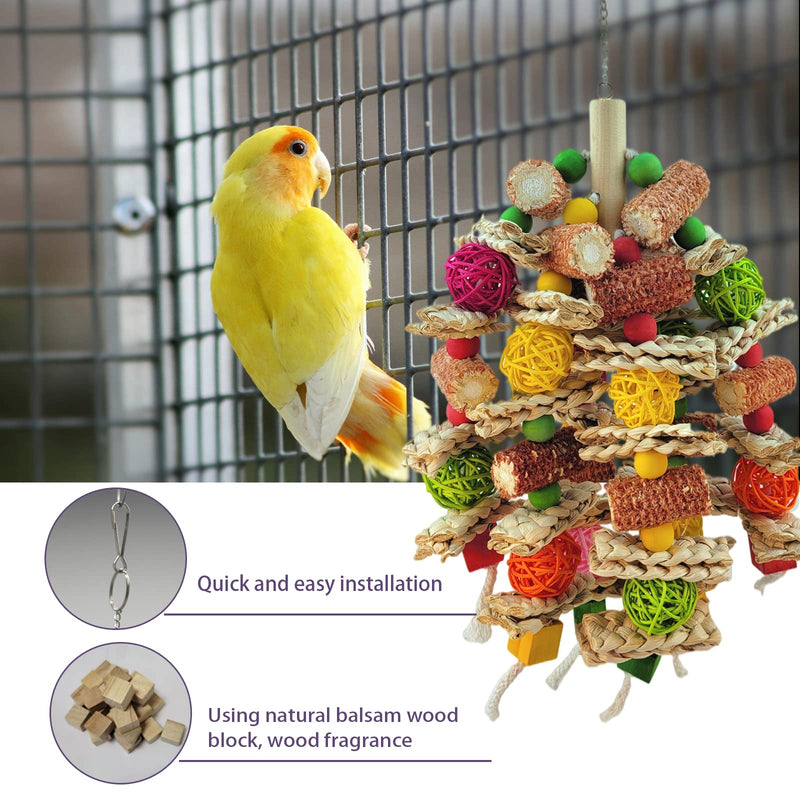 Parrot Toys, Natural Corn cob Chewing Bird Toys, Macaws, African Grey Parrots and Various Amazon Parrot Bird cage Accessories Toys, Love Birds Parrot cage Toys - PawsPlanet Australia