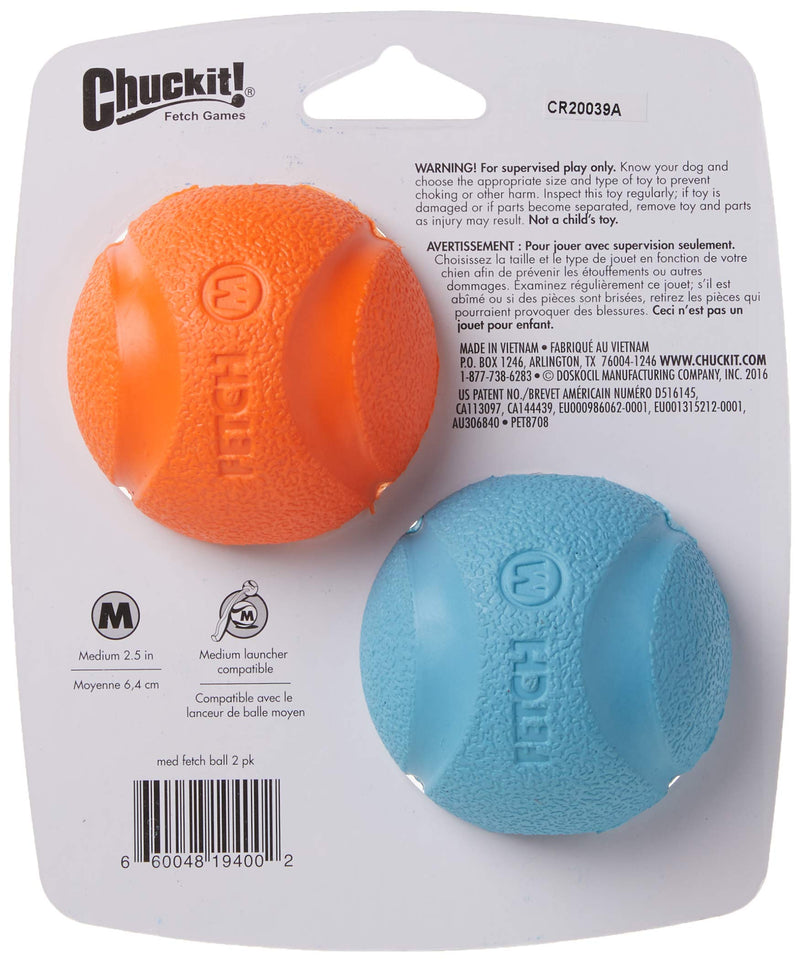 Chuckit - Reounce Ball Medium 2 Pack - 6 cm - Dog Toy - 1 piece 2 Count (Pack of 1) - PawsPlanet Australia