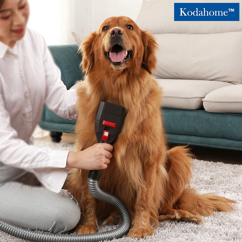 Kodahome Pet Shedding Brush Kit, Deshedding Tool Compatible with Most Vacuum Cleaners as Vacuum Attachment, Cat and Dog Hair Grooming Brush with 3.3ft Extension Hose with Universal Adapters - PawsPlanet Australia