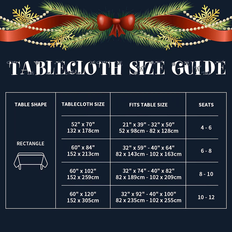 Christmas Tablecloth Rectangle – Green Checkered Waterproof Table Cover, Printed Washable Polyester Tartan Table Cloths for Xmas Dinner/New Year's Eve/Party Decoration/Holiday (60x84 inch) 60 x 84 inch Rectangle - PawsPlanet Australia