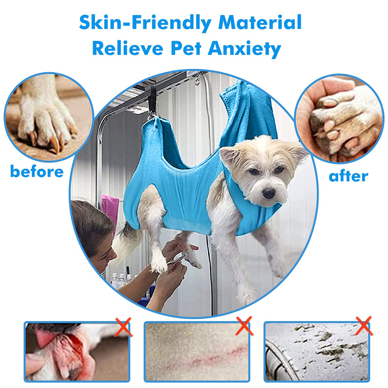 Sunoony Pet Grooming Hammock Harness, Dogs & Cats Relaxation Restraint Grooming Bag with Pet Nail Clippers/Trimmer, Pet Comb, Dog Grooming Brush for Nail Clipping,Bathing, Clean Teeth, Ear/Eye Care Small - PawsPlanet Australia