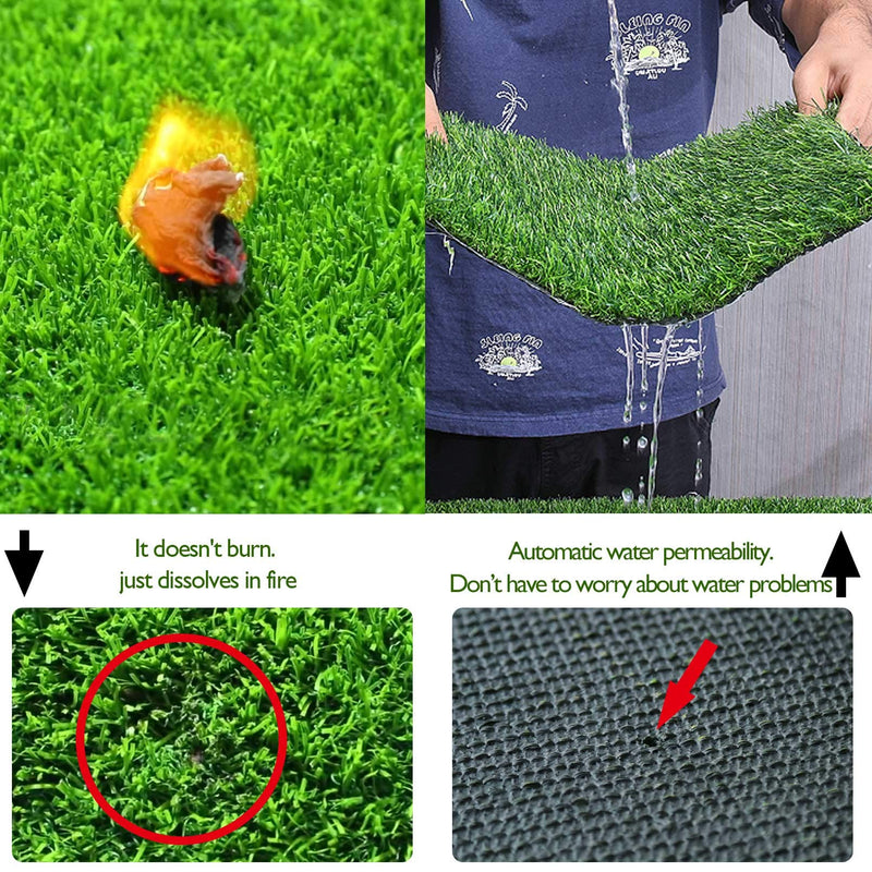 PINVNBY 4 Pcs 12"x12" Nesting Box Pads Artificial Grass Rug Carpet Fake Grass Synthetic Turf Mat for Chicken Coop Pet Garden Lawn Indoor Outdoor - PawsPlanet Australia