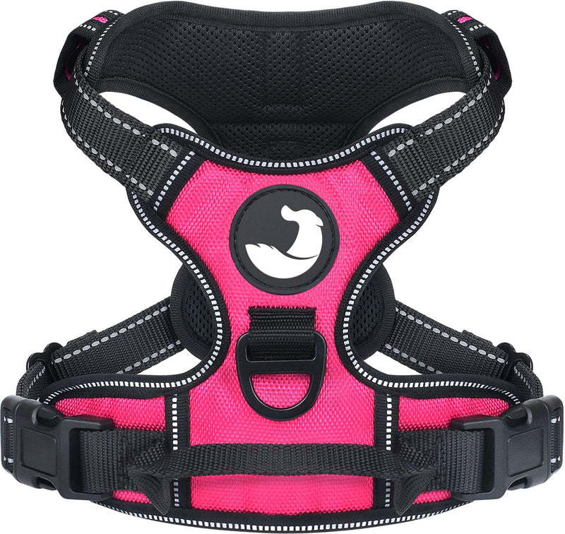 Joytale No Pull Dog Harness Medium Dogs, Reflective No Choke Pet Vest with Front and Back 2 Leash Clips, Soft Padded Harnesses with Easy Control Handle for Training and Walking, Black, M - PawsPlanet Australia