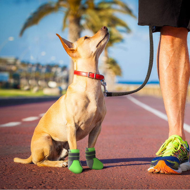 Weewooday 8 Pieces Nonslip Dog Mesh Boots Reflective Puppy Shoes Breathable Soft Sole Dog Paw Protectors, Adjustable Anti-Slip Outdoor Pet Boots for Small and Medium Pets S Size - PawsPlanet Australia