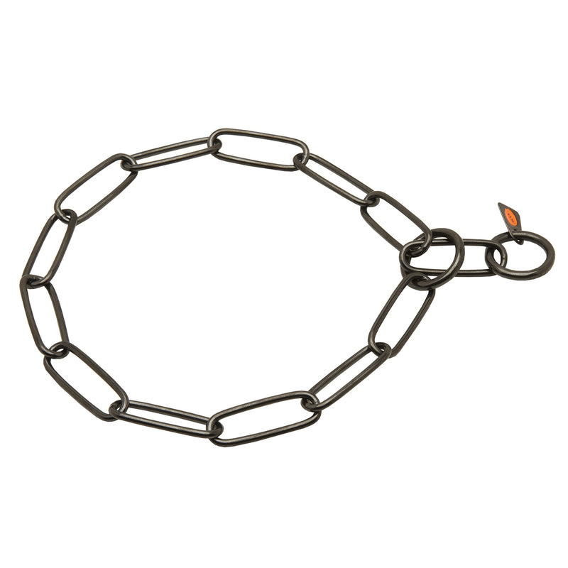 [Australia] - Herm Sprenger Black Stainless Steel Chain Collar for German Shepherd with Long Links - 3 mm x 21 Inches 