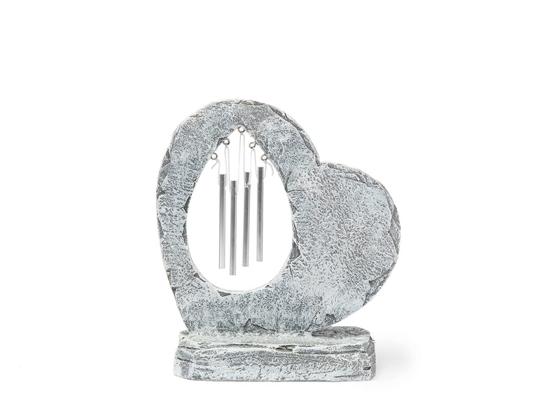 Qirreao Pet Memorial Stone Heart Shaped Wind Chimes Dog Cat Pet Memorial Gifts For Lost Pets - PawsPlanet Australia