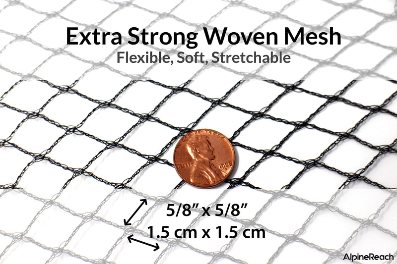 AlpineReach Garden Netting Extra Strong Woven Mesh Bird Netting Heavy Duty Kit 2m x 20m - Protect Plants & Fruit Trees Against Animals & Deer Fencing Protection Black - Reusable with Cable Ties - PawsPlanet Australia