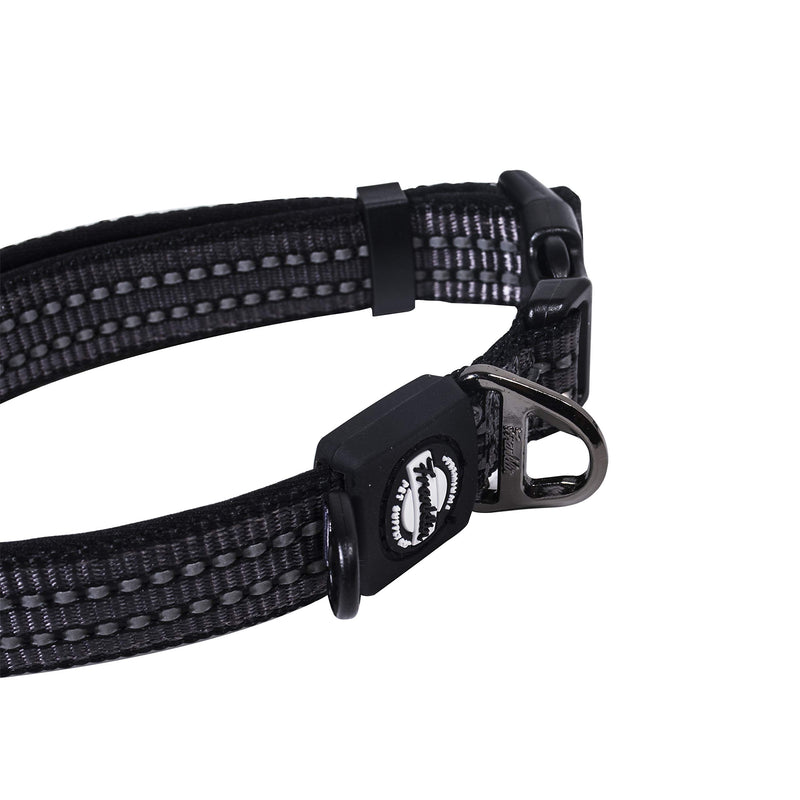 [Australia] - Franklin Pet Supply Nylon Dog Collar – Reflective – Comfort Fit – Neoprene – Adjustable Black Small 