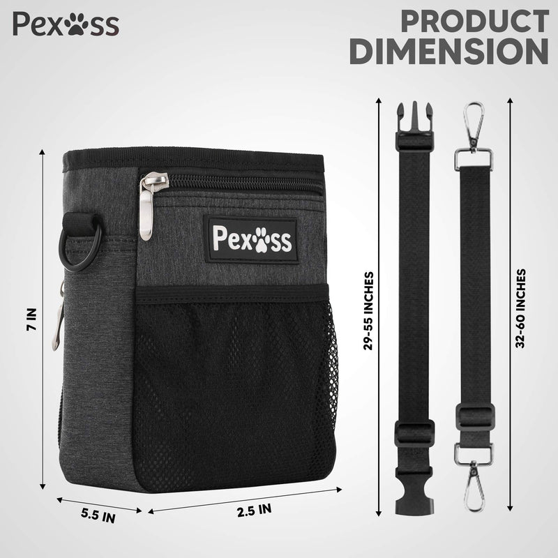 Pexoss - Premium Dog Treat Pouch | Waterproof Treat Bag for Dog Training with Adjustable Straps | 4 Ways to Wear | Training Treat Pouch for Treats, Kibbles, Toys, Bottle - PawsPlanet Australia