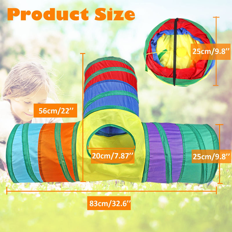 SUPJADE Rabbit Bunny Cats Tunnels-Toys - Tube Collapsible 3 Way Rabbit Guinea Pigs Hides Hideout Small Animal Activity Toys Kitten Tunnel Tube - PawsPlanet Australia