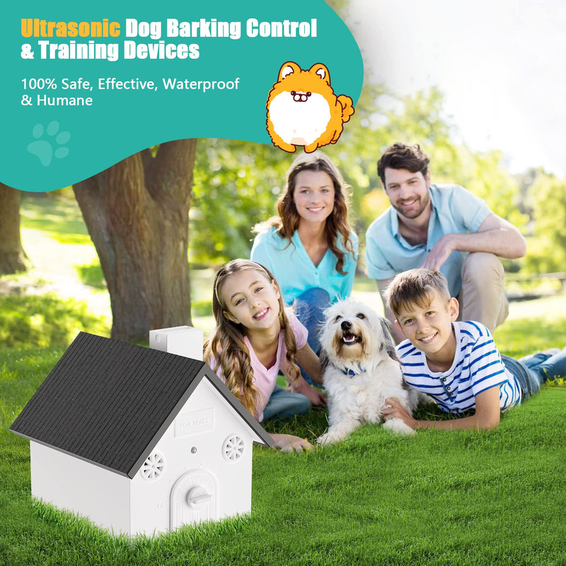 NOLTSE Anti Barking Device, Automatic Ultrasonic Dog Barking Control Devices & Dog Training Tools, Outdoor Waterproof Bark Box with 3 Levels & 50 Ft Range, Dog Barking Deterrent Safe for Human & Dog 2023-White - PawsPlanet Australia