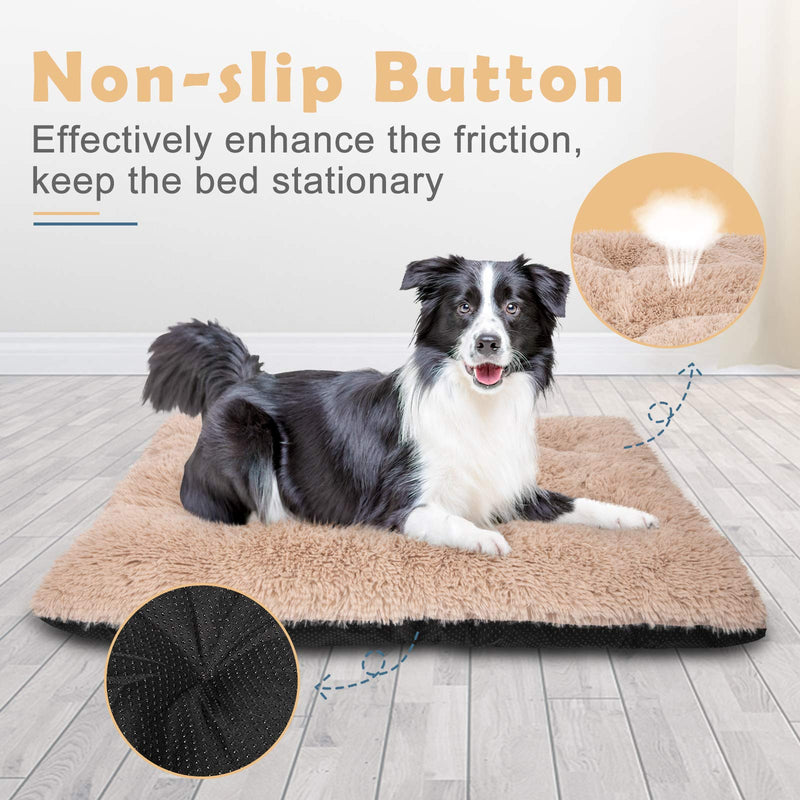 JOEJOY Dog Bed Crate Pad, Ultra Soft Calming Washable Anti-Slip Mattress Kennel Crate Bed Pad Mat 24/30/36/42 Inch for Large Extra Large Medium Small Dogs and Cats Sleeping, Anti-Slip Dog Cushion 23*18（S） - PawsPlanet Australia