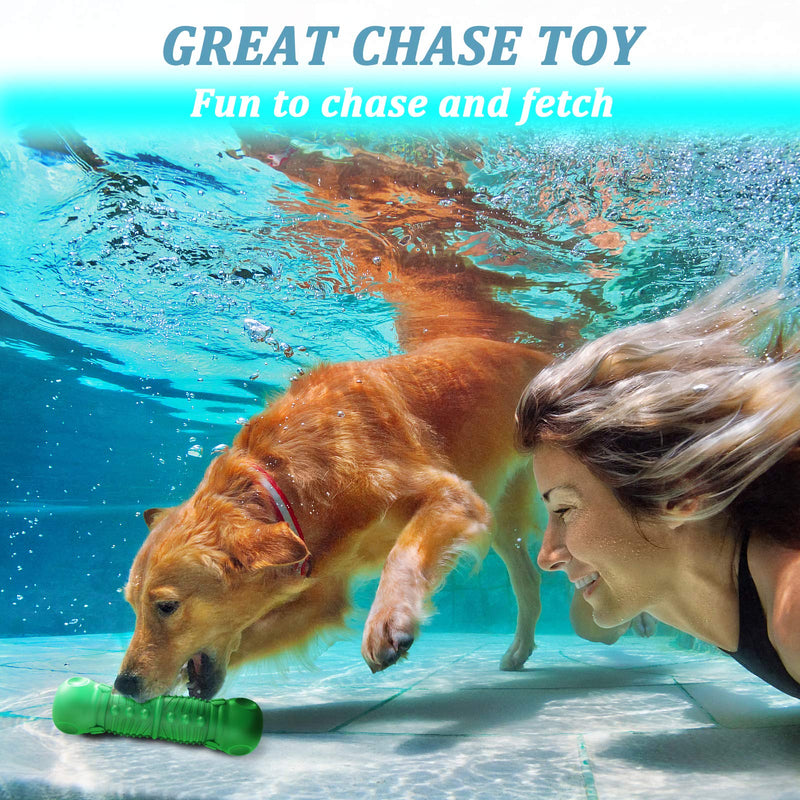 Bosixty Dog Squeaky Toys Almost Indestructible Tough Durable Dog Toys, Dog chew Toys for Large Dogs Aggressive chewers Stick Toys, Puppy Chew Toys with Non-Toxic Natural Rubber (Green) Green - PawsPlanet Australia