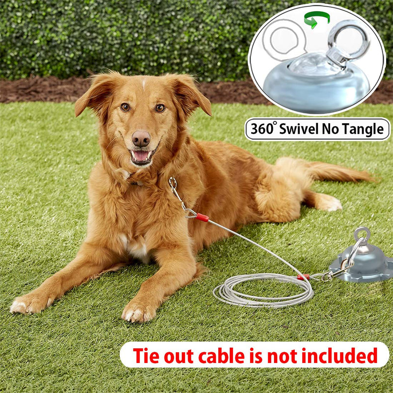Pestairs 360° Swivel Dog Tie Out Stake Dog Anchor – Lifetime Replacement - Heavy Dog Yard Stake Rust Proof Cat Anchor Dog Tether Holds 1000Lbs of Pull Force for Yard Camping Outdoor All sized animals Silver - PawsPlanet Australia