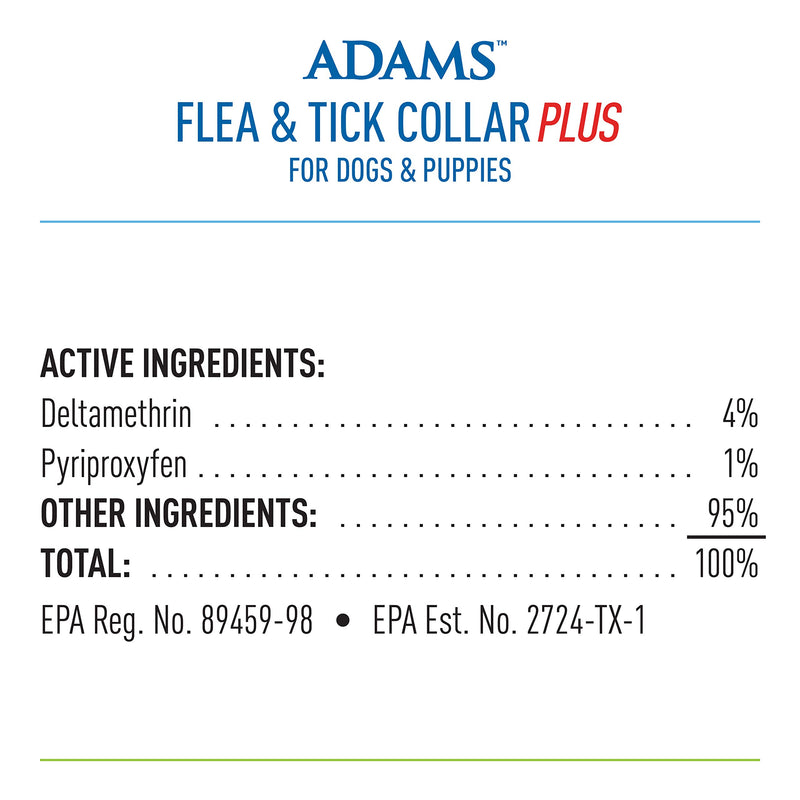 Adams Flea & Tick Collar for Dogs & Puppies, 6 Month Protection, Repels Mosquitos, Adjustable - One Size Fits All - PawsPlanet Australia