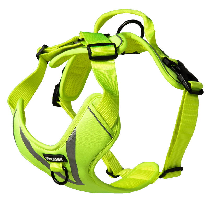 [Australia] - Voyager Dual Attachment Outdoor Dog Harness by Best Pet Supplies - NO-Pull Pet Walking Vest Harness (Maverick) Lime Green Large 