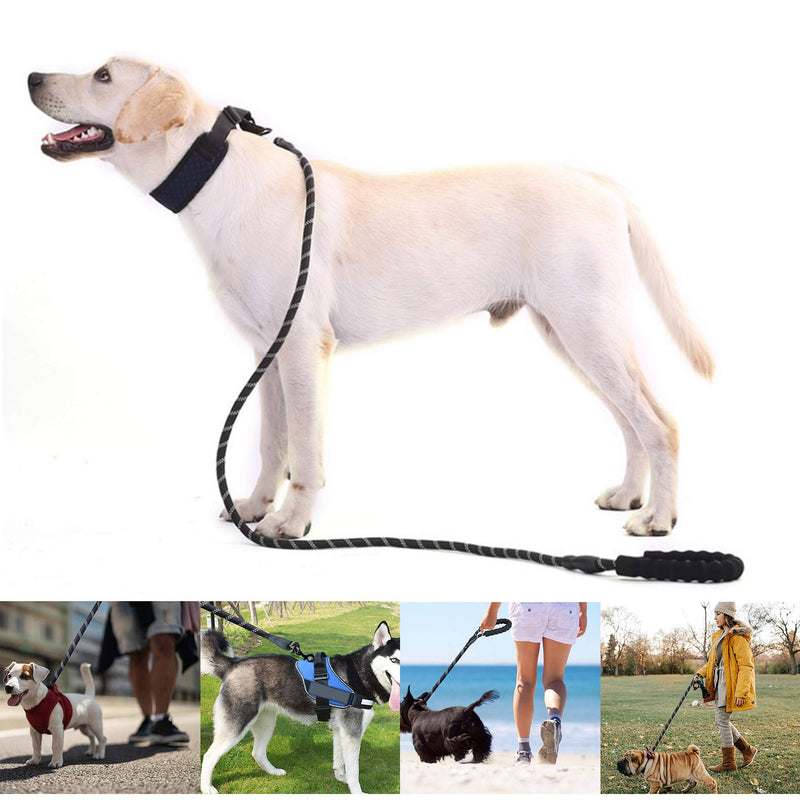 XUBX 5 FT Strong Dog Lead, Training Lead, Durable Rope Dog Leash with Comfortable Soft Padded Handle and Night Safety Reflective Threads for Small, Medium and Large Dogs - PawsPlanet Australia