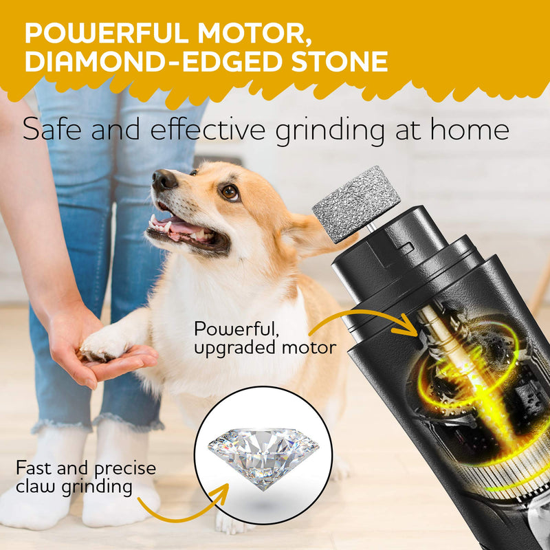 STOPWOOFER Dog Nail Grinder - Professional Dog Nail Trimmers for Small Medium and Large Dogs & Cats - Rechargeable Pet Nail Trimmer Painless Paws Grooming - Pet Nail Grinder for Dogs - PawsPlanet Australia