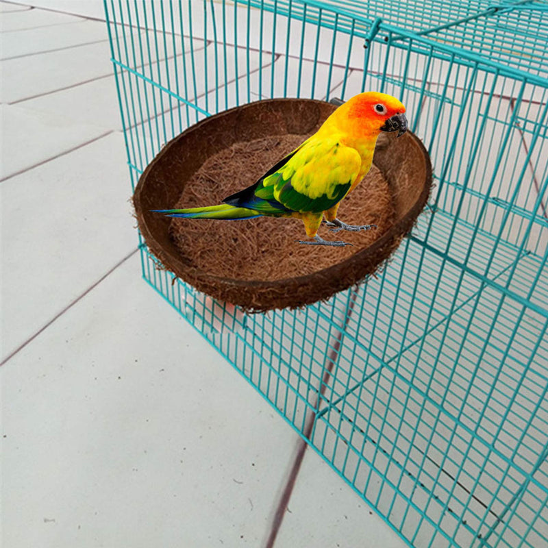 Tfwadmx Bird Nests Natural Coconut Shell Bird Breeding Hatching Nest Parrot Nesting Box Cage Hatch House Hut Cave Parrot Cage Accessories Toys for Budgie Parakeet Cockatiel Parakeet 2PCS - PawsPlanet Australia