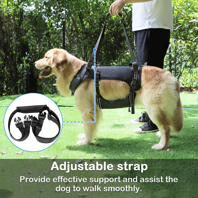 Dog Lift Harness, Full Body Support & Recovery Sling, Pet Rehabilitation Lifts Vest Adjustable Breathable Straps for Old, Disabled, Joint Injuries, Arthritis, Paralysis Dogs Walk Black S - PawsPlanet Australia