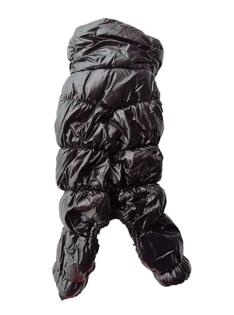 Vedem Dog Fleece Jumpsuit Coat Puffer Jacket Pet Cold Weather Quilted Pajamas Clothes S Black - PawsPlanet Australia