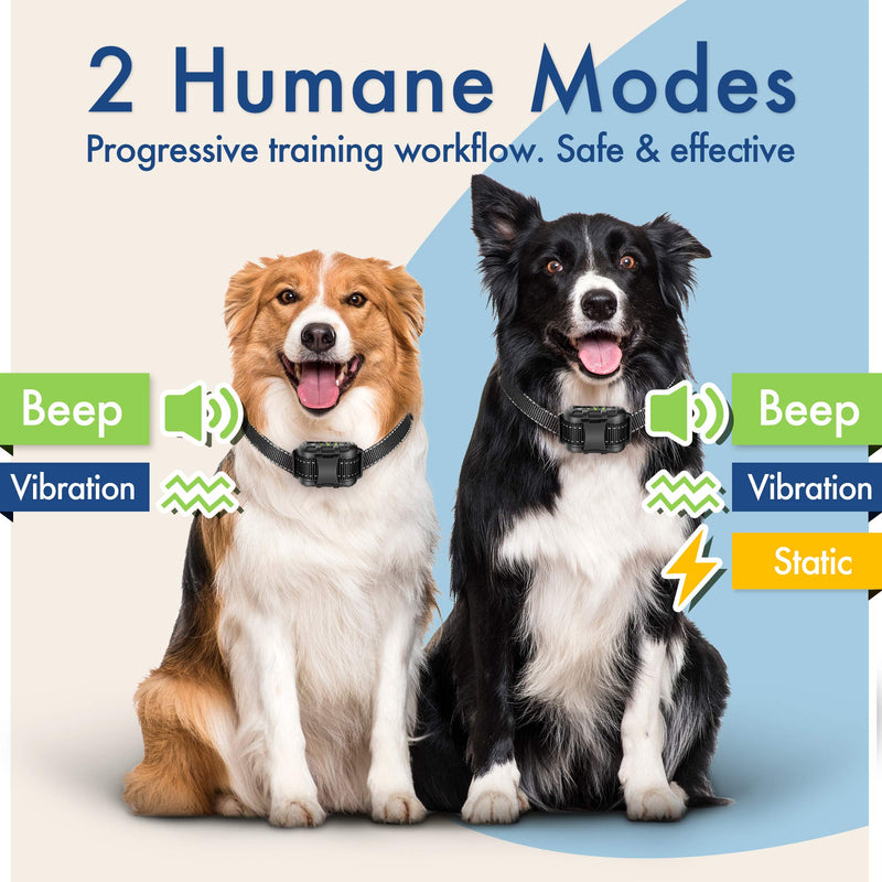 Dog Bark Collar - Rechargeable Shock Collar for Dogs in Small Medium and Large Sizes, No Barking Collar with 5 Adjustable Sensitivity, Beep, Vibration, Shock Modes, Safe Humane Auto Bark Correction - PawsPlanet Australia