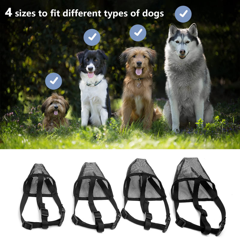 ILEPARK Dog Muzzle with Rounded Mesh, Breathable Muzzle for Small, Medium and Large Dogs, Prevents Eating, Biting and Chewing (M, Black) M - PawsPlanet Australia