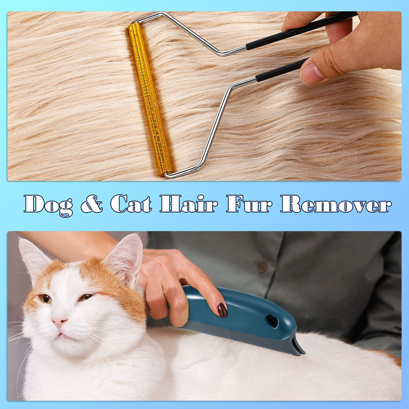 Dog and Cat Hair Fur Remover Kit Pet Hair Remover Fuzz Hairball Shaver lint romover with Handle Including 2 Pet Hair Remover Brush 4 Portable Mini Fluff Removing Roller for Carpets Sofas Furniture - PawsPlanet Australia