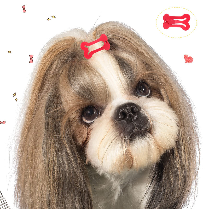40 Pieces Hair Clips for Dogs Cute 1 Inch Puppy Dog Barrettes Small Bone Snap Hair Clips Multicolor Hair Barrettes for Dog Cat Pet Grooming Bows Hair Accessories - PawsPlanet Australia