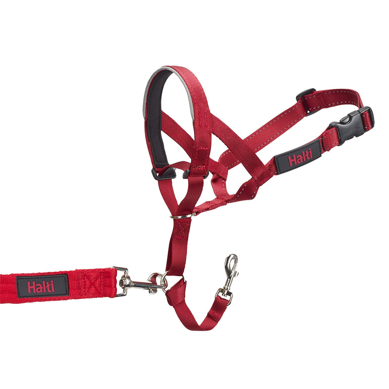 HALTI Headcollar Size 3 Red, UK Bestselling Dog Head Harness to Stop Pulling on the Lead, Easy to Use, Padded Nose Band, Adjustable & Reflective, Professional Anti-Pull Training Aid for Medium Dogs - PawsPlanet Australia