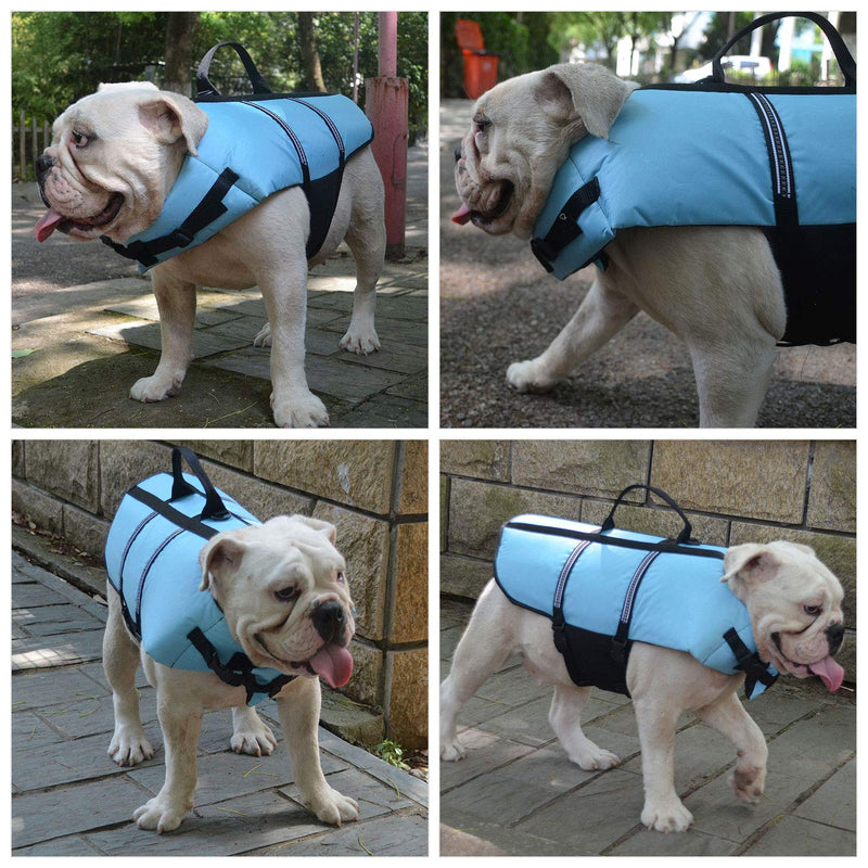 Lovelonglong Pet Clothing Dog Lifejacket Life Jackets for Large Medium Small Dogs Swimming Safe Boating Coat Dog Swim Protect Outwear XXS (Rec.-5 Pounds) Blue - PawsPlanet Australia