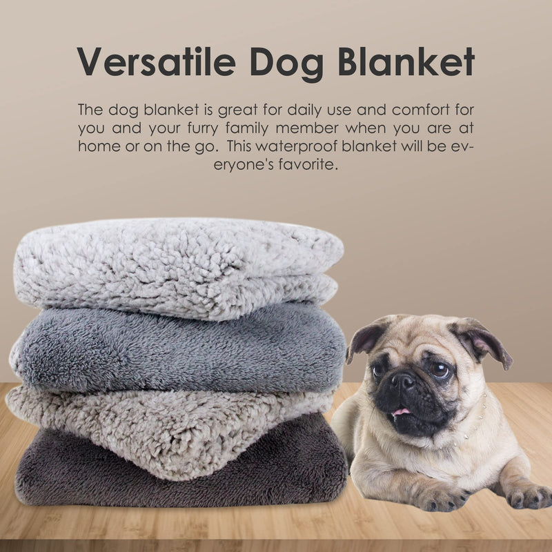 Langsprit Waterproof Dog Blanket,Soft and Warm Pet Blanket for Dogs&Cats,Dog Throw Blanket Cover Bed Couch Sofa-Reusable Washable Incontinence Dog Blankets for Puppies,Large Dogs Grey 24"x32" - PawsPlanet Australia