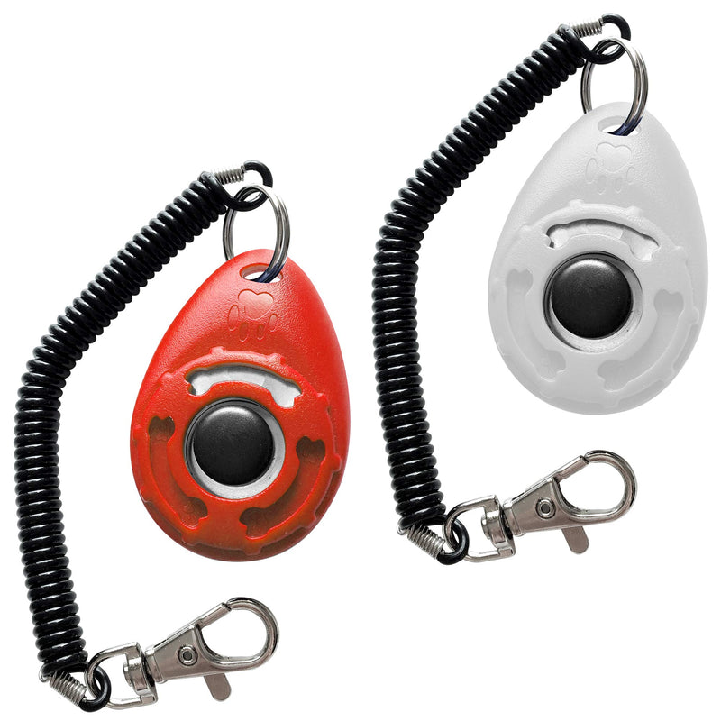 HoAoOo Pet Training Clicker with Wrist Strap - Dog Training Clickers (New White + Red) - PawsPlanet Australia