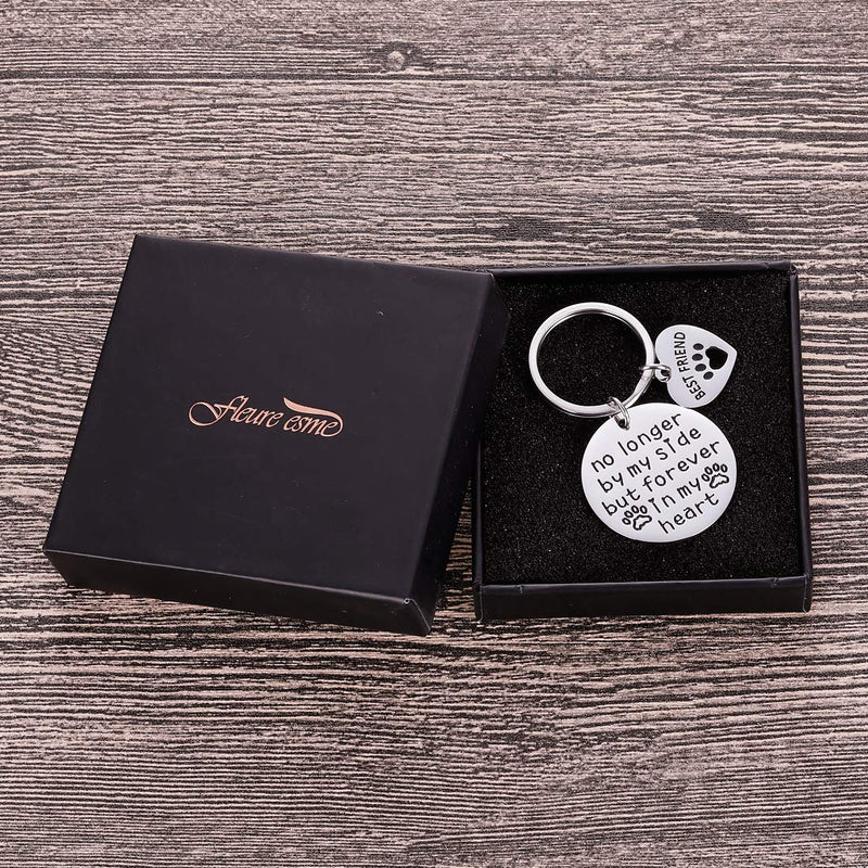 [Australia] - Pet Cat Dog Memorial Keychain Gifts for Pet Owner Dog Mom Dad Remembrance Memory Sympathy Gifts for Loss of Dog Pet Loss Gifts Keepsake for Dog Lover Forever in My Heart Paw Print Keyring 